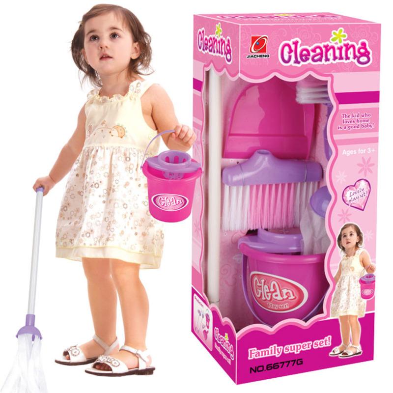 Kids Simulation Clean Toys Pretend Play Housekeeping Tools Set as Gifts for Boys Girls