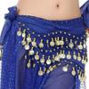 Belly Dance Belts 3 Row Belt Gold Tone Coins Belt Women 140cm Sequins Tassels Chiffon Hip Scarf Accessories for Bellydance Belts