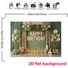 2D Sage Green Gold Birthday Backdrop for Men & Women Rustic Party Decor