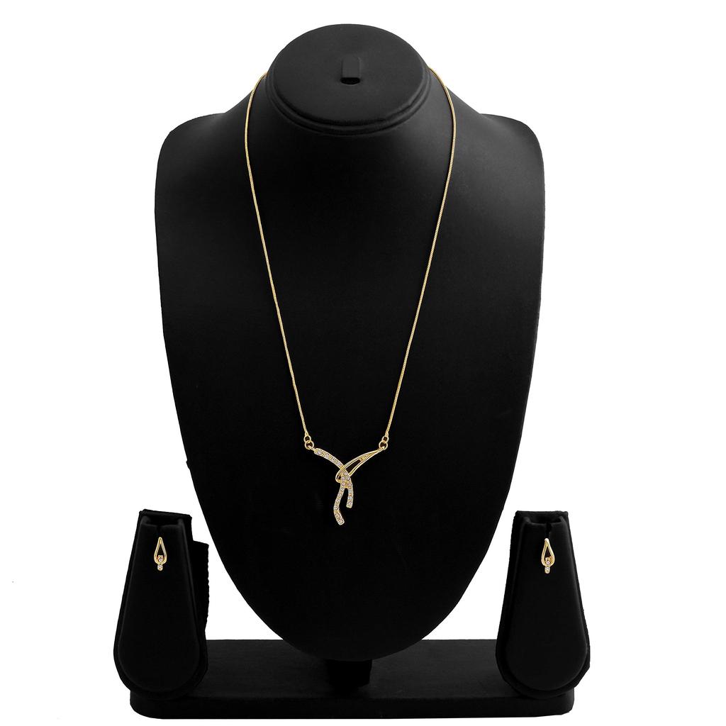 Gehena By Estele Gold Plated Necklace Set With Fancy Austrian Crystals For Girls and Women (Combo Of 5)