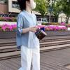 2025 Summer Casual Mid-Sleeve Slimming Loose Fit Shirt – Stylish and Versatile Solid Color Top