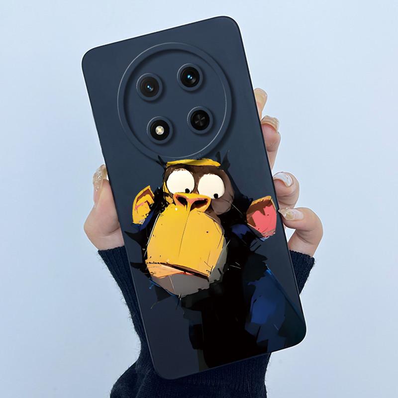 For Honor Magic 7 Lite Case Cute Cartoon Liquid Silicone Camera Lens Protector Phone Cases For Honor Magic7 Lite 5G Back Cover