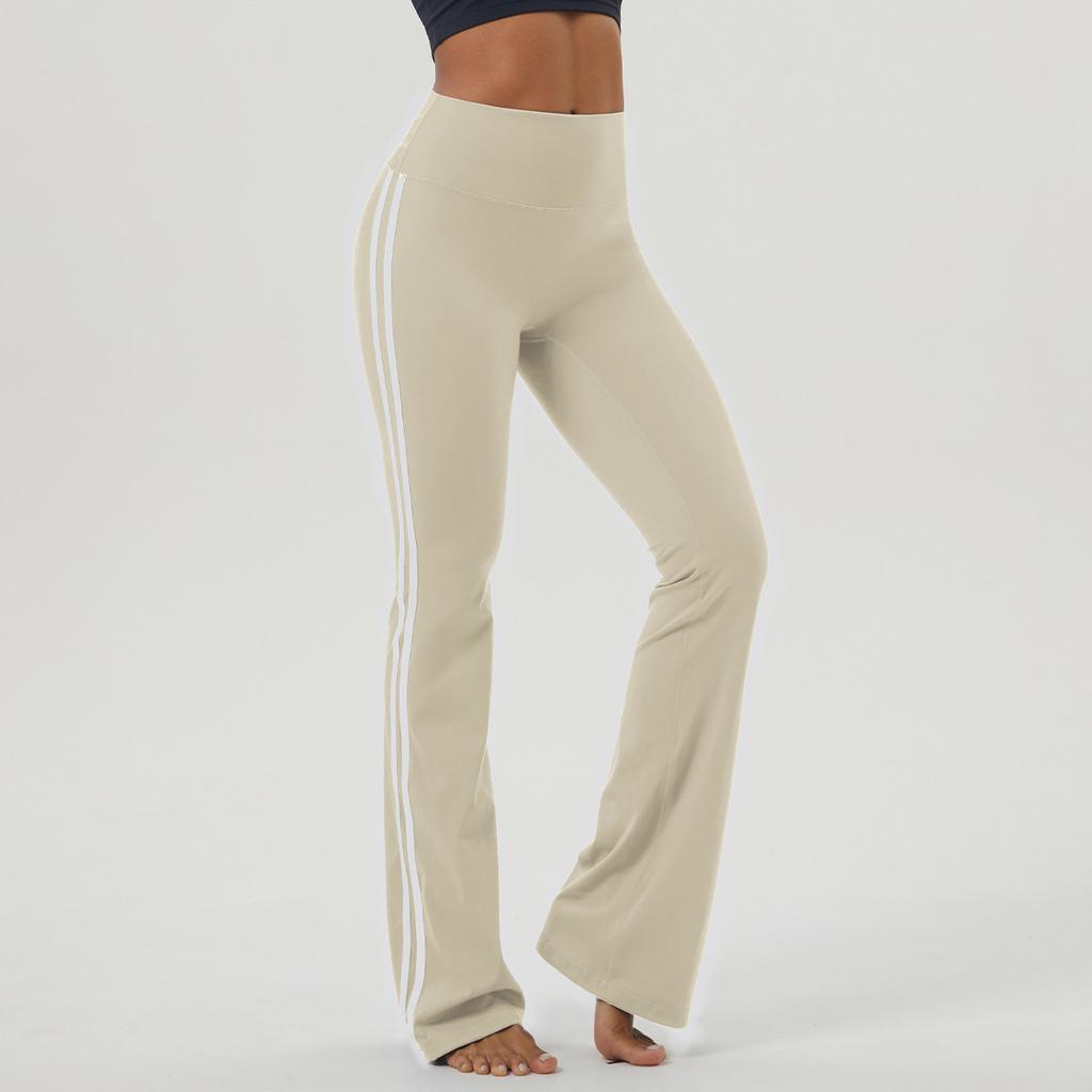 American Style Women's Yoga High Waist Flared Pants Wide Leg Pants Trousers Streetwear Fashion Clothing Striped Jogger Pants Sweatpants