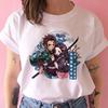 2023 New Women T-Shirt Kimetsu No Yaiba Demon Slayer Top Female T Shirt Harajuku Streetwear O-Neck Casual Ladies Tees Clothing