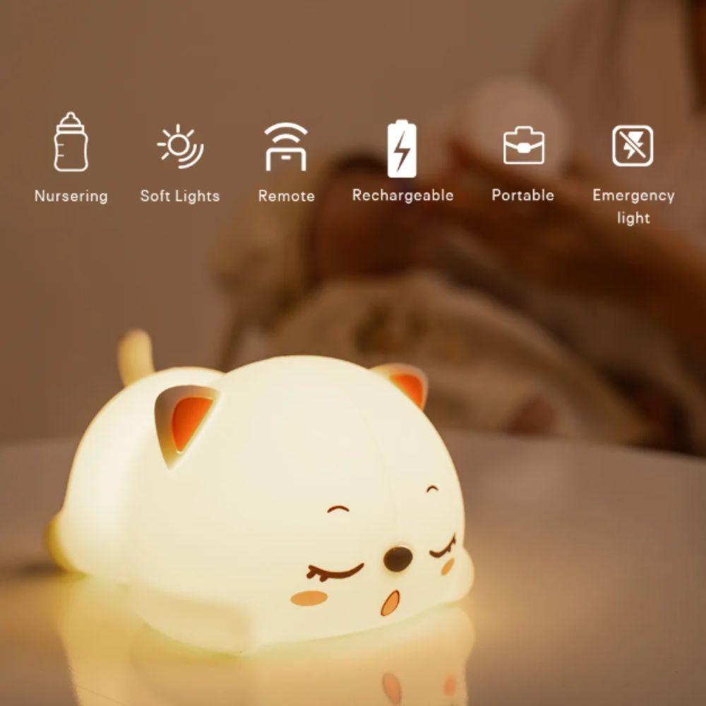 Colorful Atmosphere USB Rechargeable Lamp Silicone Night Light  Children's Room