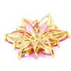 Les Trésors De Lily [G7626] - Pink 'Flora' Gold Plated Pendant