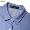 ZANZEA Abito Chemisier Casual Lento da Donna con Collo a Revers e Maniche a 3/4