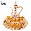 SW 8 Teile/satz Retro Zink-legierung Wein Tasse Wasserkocher Tablett Kit Hause Hochzeit Decor Container
