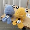 Roter Panda Baby Mütze Schal integriertes zweiteiliges Set Herbst und Winter Baby Junge und Mädchen Winter warme Plüschmütze
