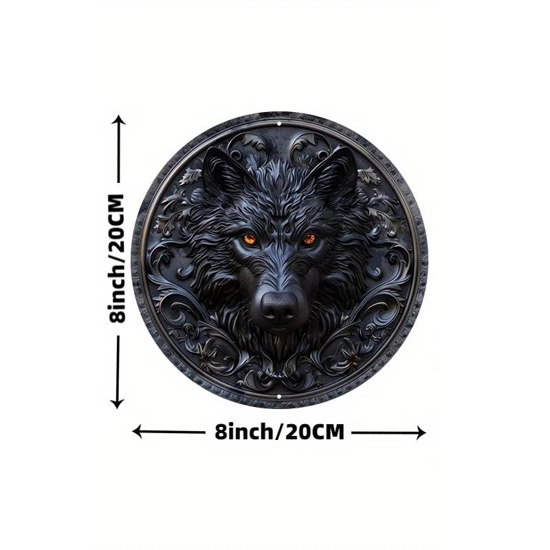 Wooden Wolf Head Wall Sign, High-Quality HD Printing, Pre-Drilled, Weather Resistant, Wall Art, Home Decor, for Door, Wall, Home, Room