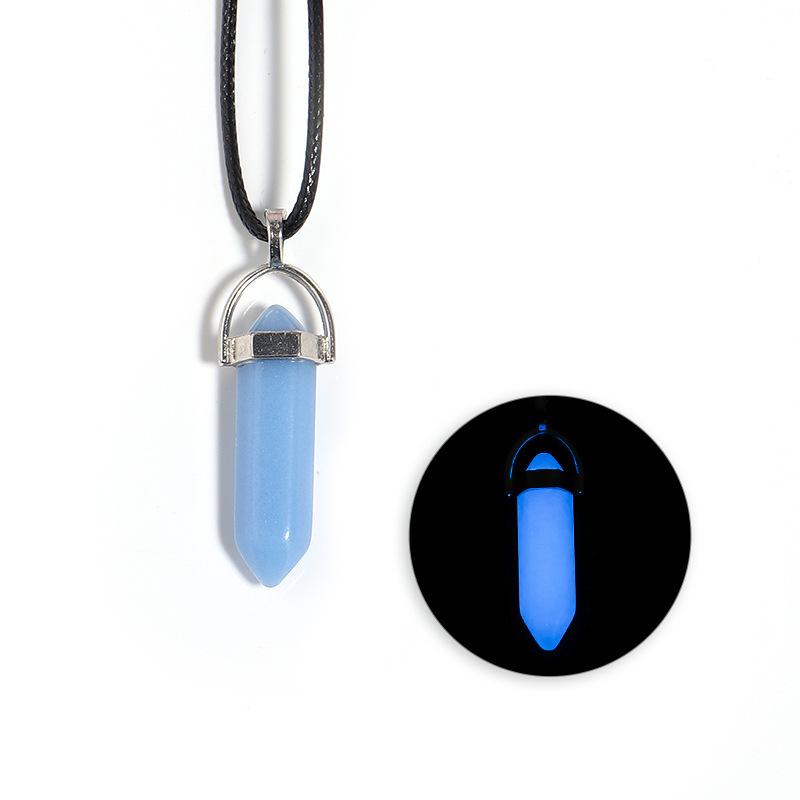 1Pc Hexagon Pillar Stone Necklace Bullet Pendant Choker Necklace Fashion Jewelry Gift