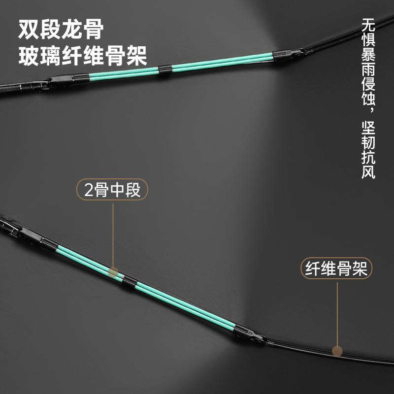 New 10-bone Automatic Umbrella, Colored Glue Fabric, Solid Wood Curved Handle, One Men's Dual-purpose Umbrella.