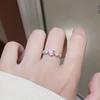 Pink love ring women's girly feeling sweet and cute niche design feeling heart shape adjustable opening ring