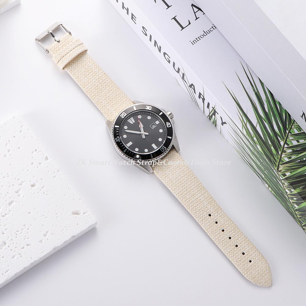 Denim Watch Strap 20mm 22mm for Omega Business Watchband 18mm 24mm Blue Brown Fabric Wristband for Men Women Watches Accessories