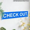 Street Sign Warning Plaque: Check Out Aluminium Decorative Sign (15.7×3.94 Inches) for Wall Decor;blue Design Suitable for Office, Outdoor & Indoor