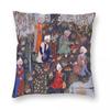 Safavid Dynasty Square Pillowcase Polyester Linen Velvet Creative Zip Decorative Pillow Case Home Cushion Cover