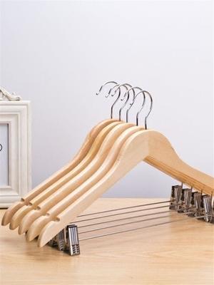  Wood Clothes Hanger with Clip Adult Anti-Slip Pant Hanger Set Inteated Hotel Sl Wooden Home Use for Clothing Store