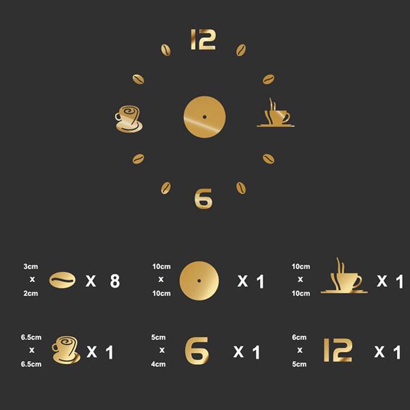 Orologio da Parete Moderno Fai da Te Design Adesivo Autoadesivo 3D Decorazione per Casa Ufficio Stanza