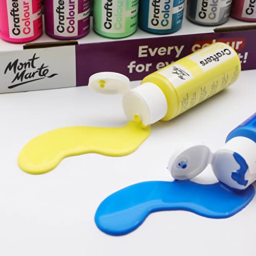 Mont Marte Acrylic Paint Set 21pc X 60ml Crafters Colour Discovery - Ideal for Crafts and Art - Perfect for Beginners, Students, and Craft Activities