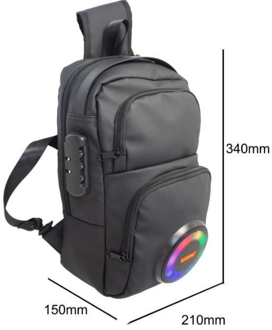 Multifunctional Backpack with Bluetooth Speaker, Power Bank, LED Lights, and Long Battery Life for Outdoor Adventures and Mountaineering.