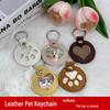 Leather Memorial Keychain & Case for Pet Hair - Photo Pendant Charm for Cats & Dogs