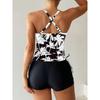 Tankini Two Piece Swimsuit Women 2026 Printed Swimwear Female Bathers Bathing Swimming Swim Suit Beach Wear XXL