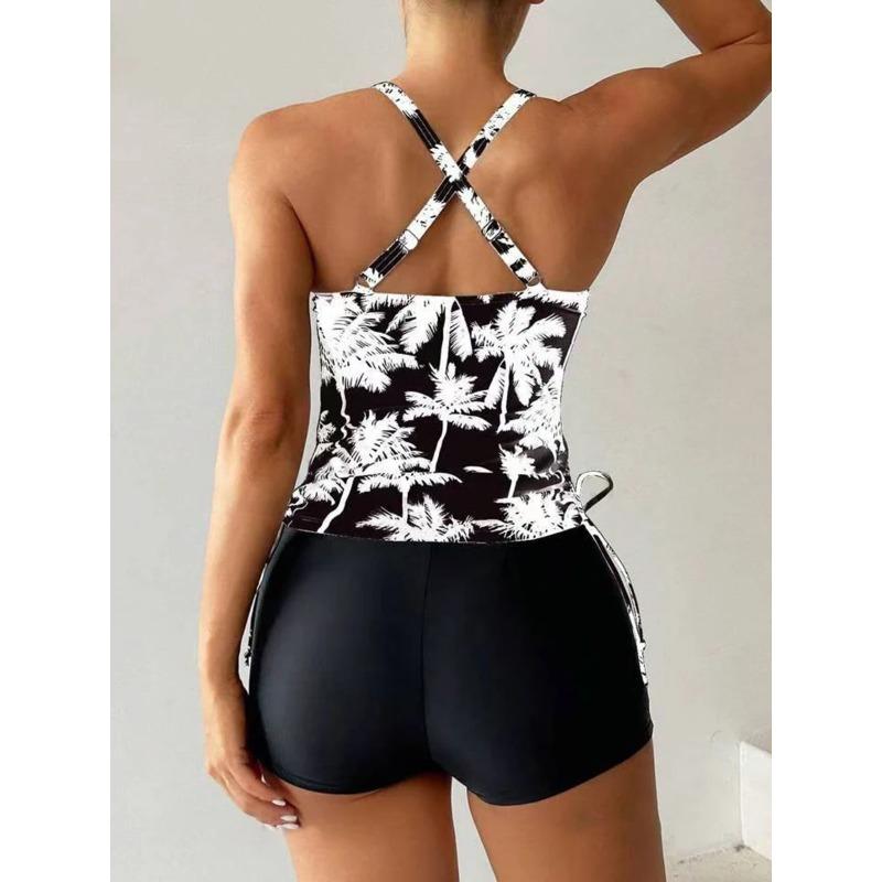 Tankini Two Piece Swimsuit Women 2026 Printed Swimwear Female Bathers Bathing Swimming Swim Suit Beach Wear XXL