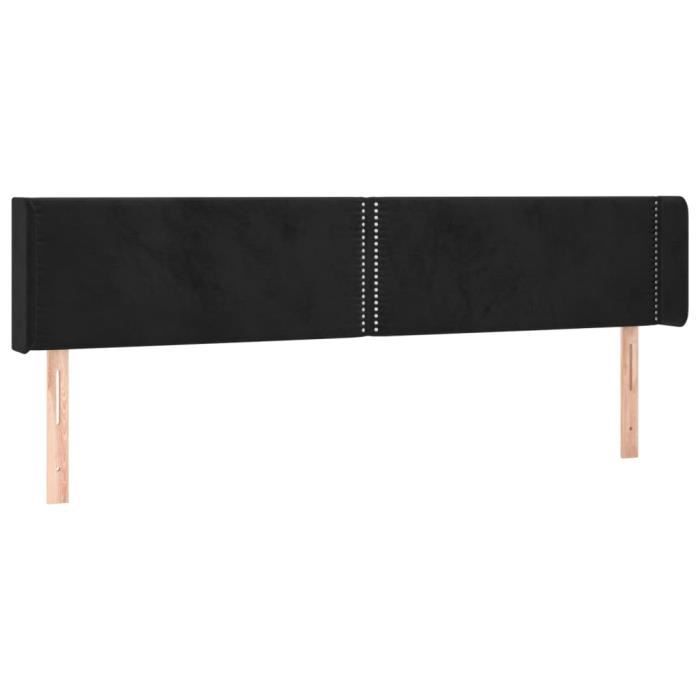 VidaXL Headboard with Ears Black 163x16x78-88 Cm Velvet3118684