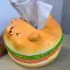 Figure Model Burger Dog Tissue Box Decorative Hamburger Fun Tissue Box  Home Decoration