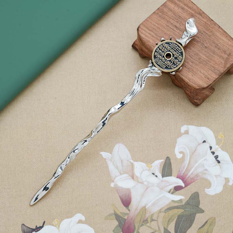 

Металлические заколки для волос в китайском стиле с безопасной застежкой для женщин, винтажные серебристого цвета, палочки для волос ханфу, палочки для волос, украшения для волос