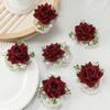 6PCS/SET Artificial Rose Flower Wrist Flower Silk Flower Beautiful Bridesmaid Corsage Exquisite Wedding Wrist Corsage