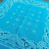 Used 80s~ Turquoise Blue Vintage Made In USA Bandana