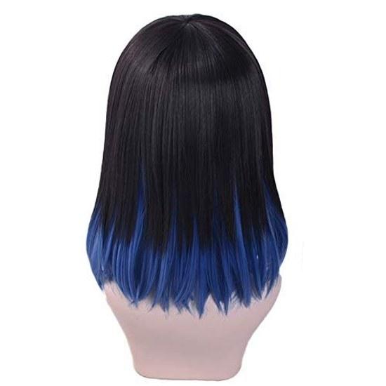 High-temperature fiber Unisex Mens Real Ombre Kimetsu no Yaiba Short Cosplay Wig Synthetic (Hashibira Inosuke)