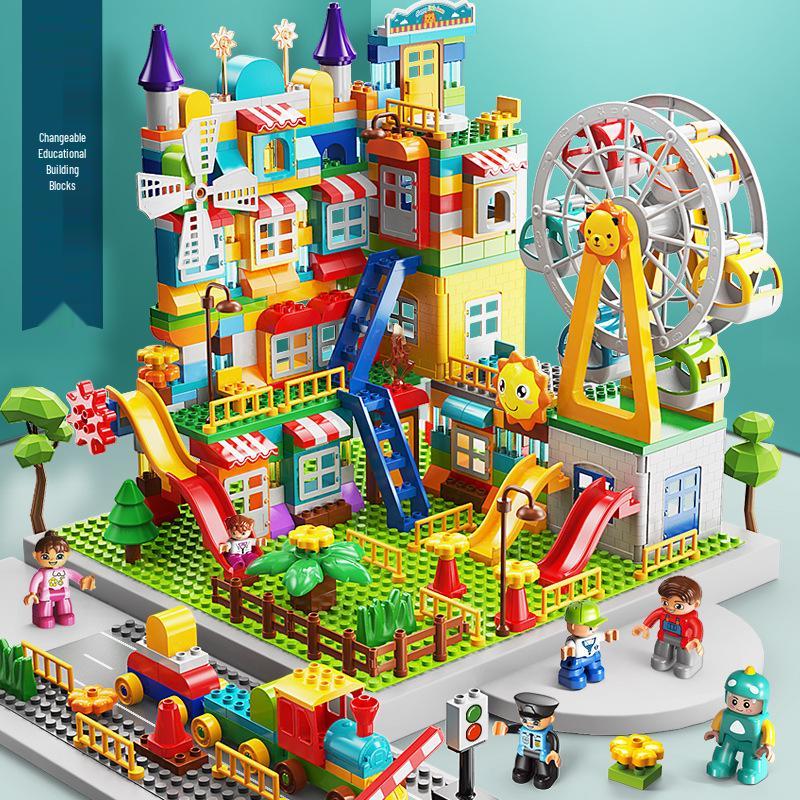 Rotating Windmill & Ferris Wheel Building Blocks Toy for Kids