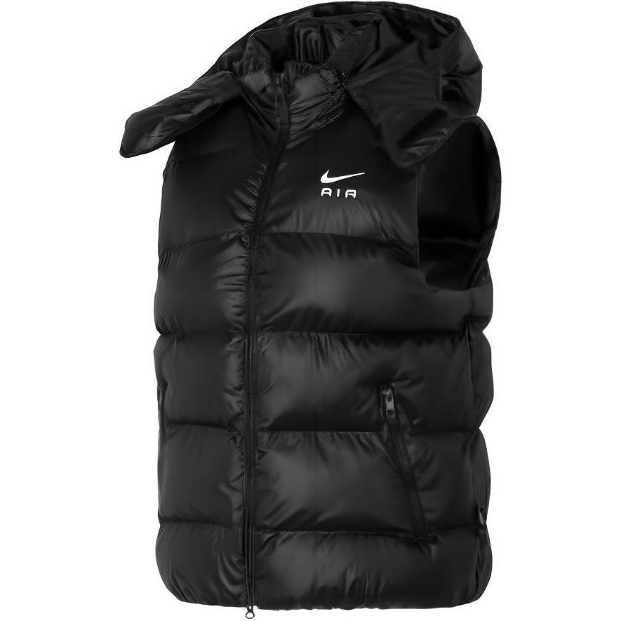 Nike Alphabet Print Hooded Windproof Sleeveless Vest Men Outerwear Black FD6428-010