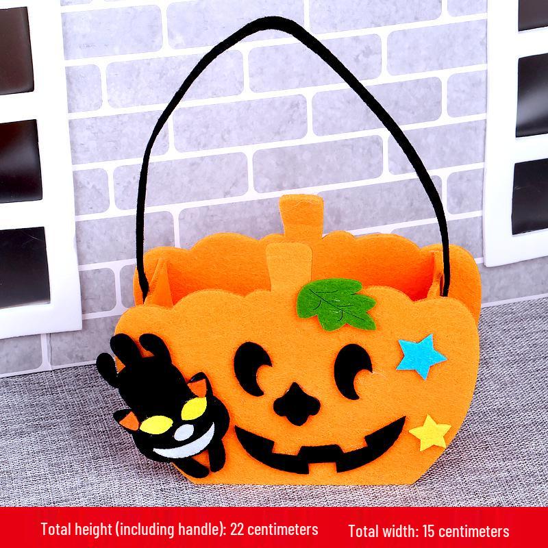 Halloween Pumpkin Trick-or-Treat Children's Handbag - Handmade Small Gift Material Pack