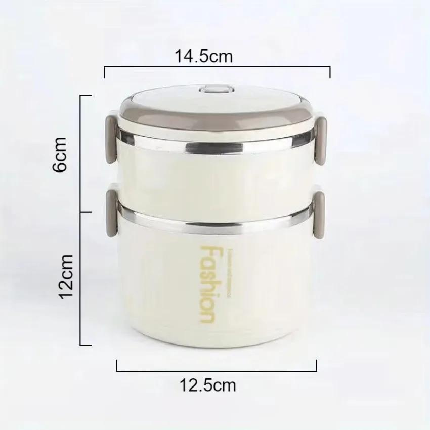 Nye kjøkkenartikler Dobbeltlags rustfritt stål Instant nudelskål med lokk Søt Bento matboks Bento tilbehør Forsyninger