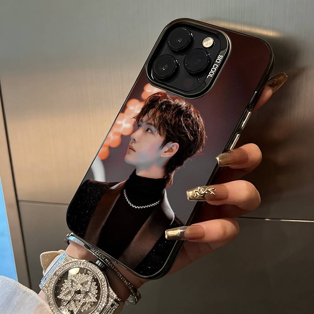 Young pop idol-W-Y-B-W-ang Yibo Phone Case For IPhone17 16 11 12 13 14 15 16 Pro Max Plus Cover Colored Silver Funda Bumber