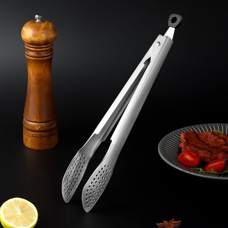 Baijie 304 Stainless Steel Steak Tongs, Multifunctional Food Tongs, Barbecue Tongs, Kitchen Bread Food Tongs, Baking Tools