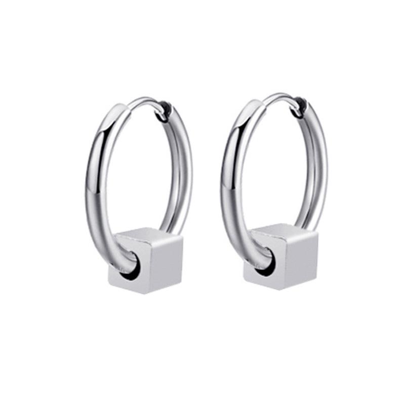 Newest 1 Pair Stainless Steel Cross Pendant Dangle Long Tassel Unisex Hoop Earrings Men/Women Punk Gothic Zircon Best Gifts
