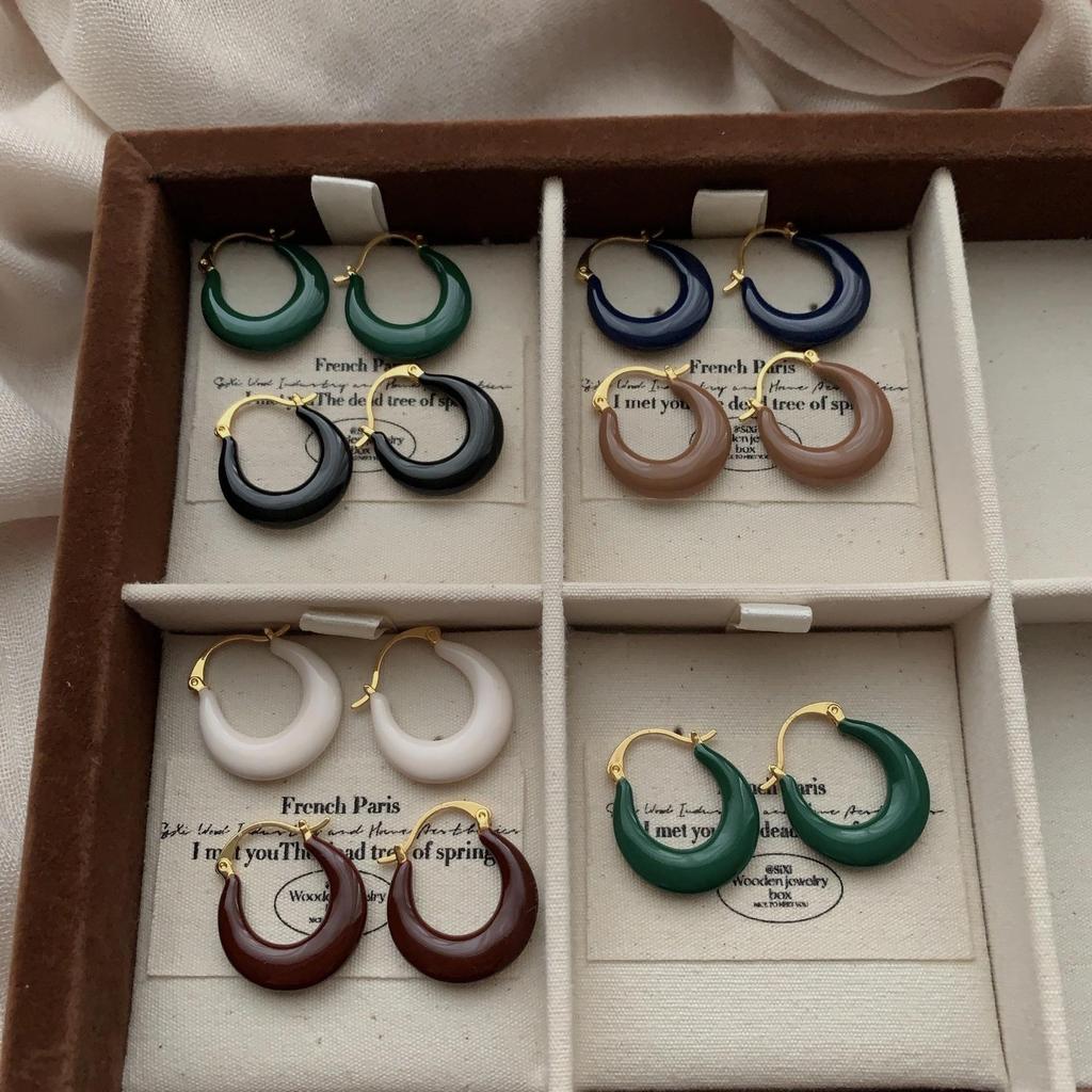 Classic Versatile Ring Earrings, Ear Buckles, Light Luxury, Simple Personality, Not Picky, High-End Autumn And Winter Earrings