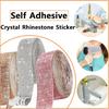 Self Adhesive Crystal Rhinestone Sticker Shiny Glass Diamond Ribbon Multipurpose DIY Car Phone Decoration Arts Crafts VIE LENTE