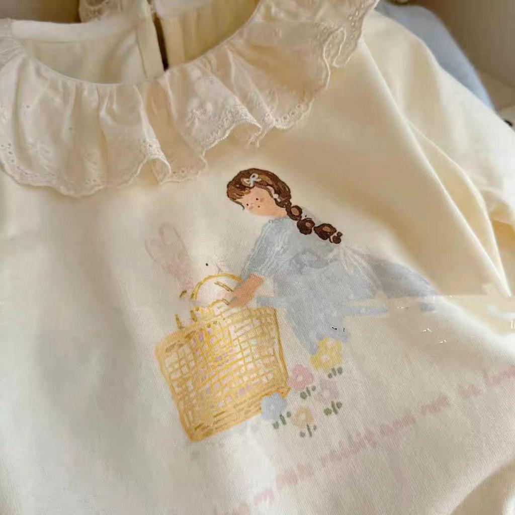 2024 Autumn Korean Style Girls' Rabbit Knit Cardigan & Sweater Set