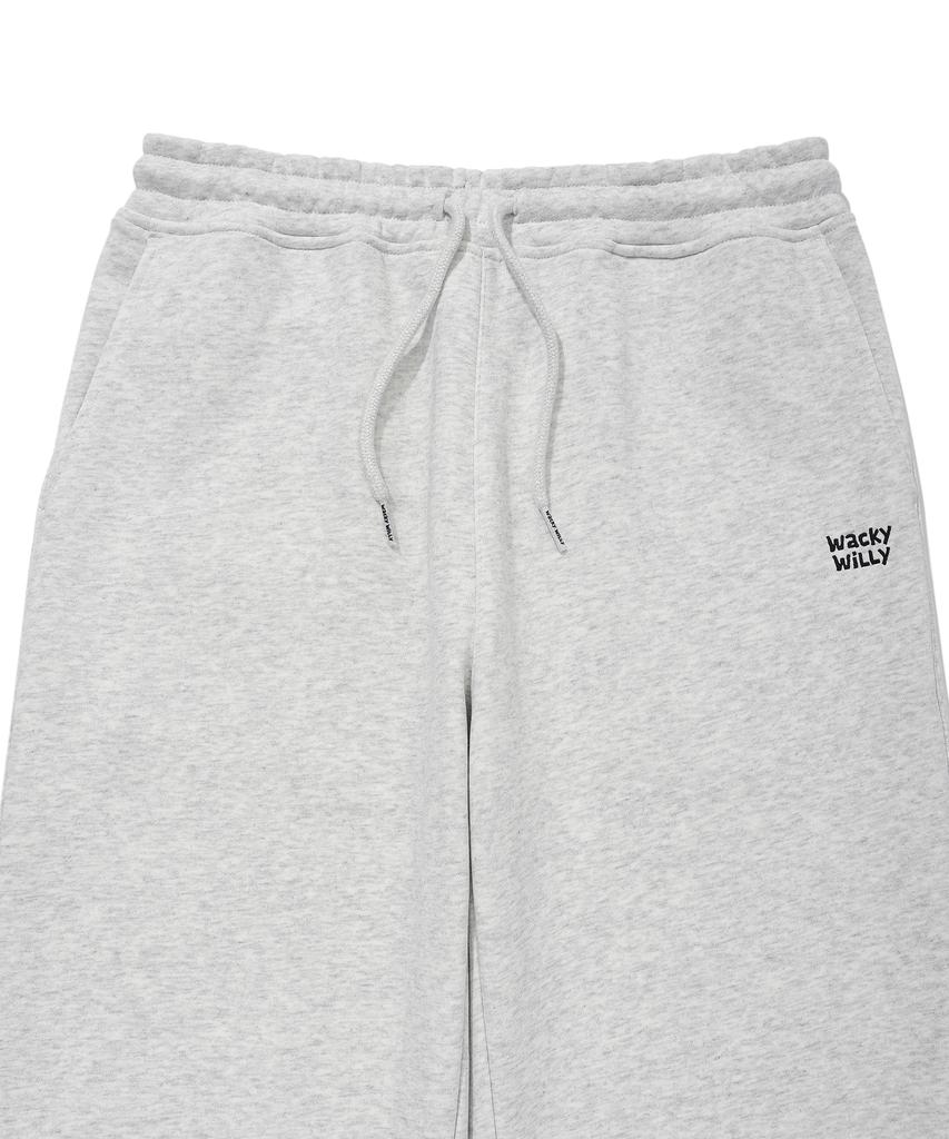 WACKY WILLY Signature Sweat Semi-Wide Pants Light Grey