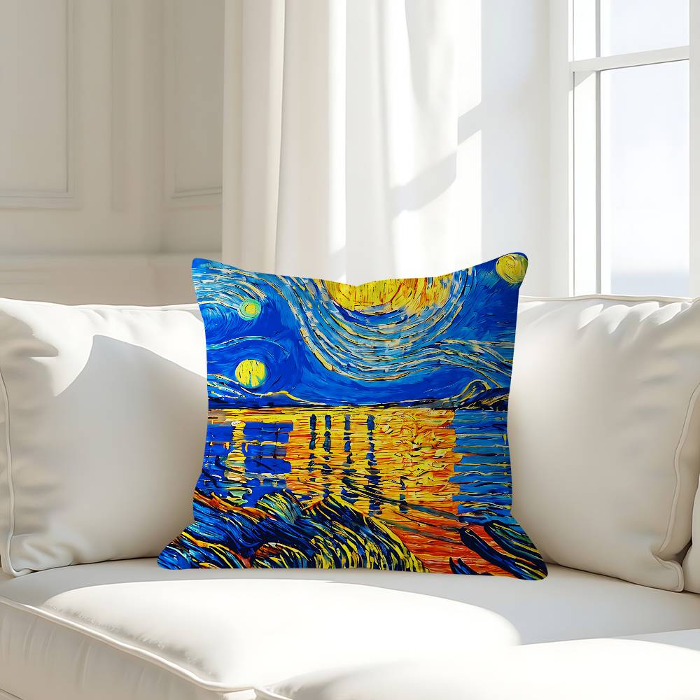 Van Gogh Famous Painting Cushion Cover Car Throw Pillow Case For Sofa Car Christmas Gift 40x40cm 45x45cm
