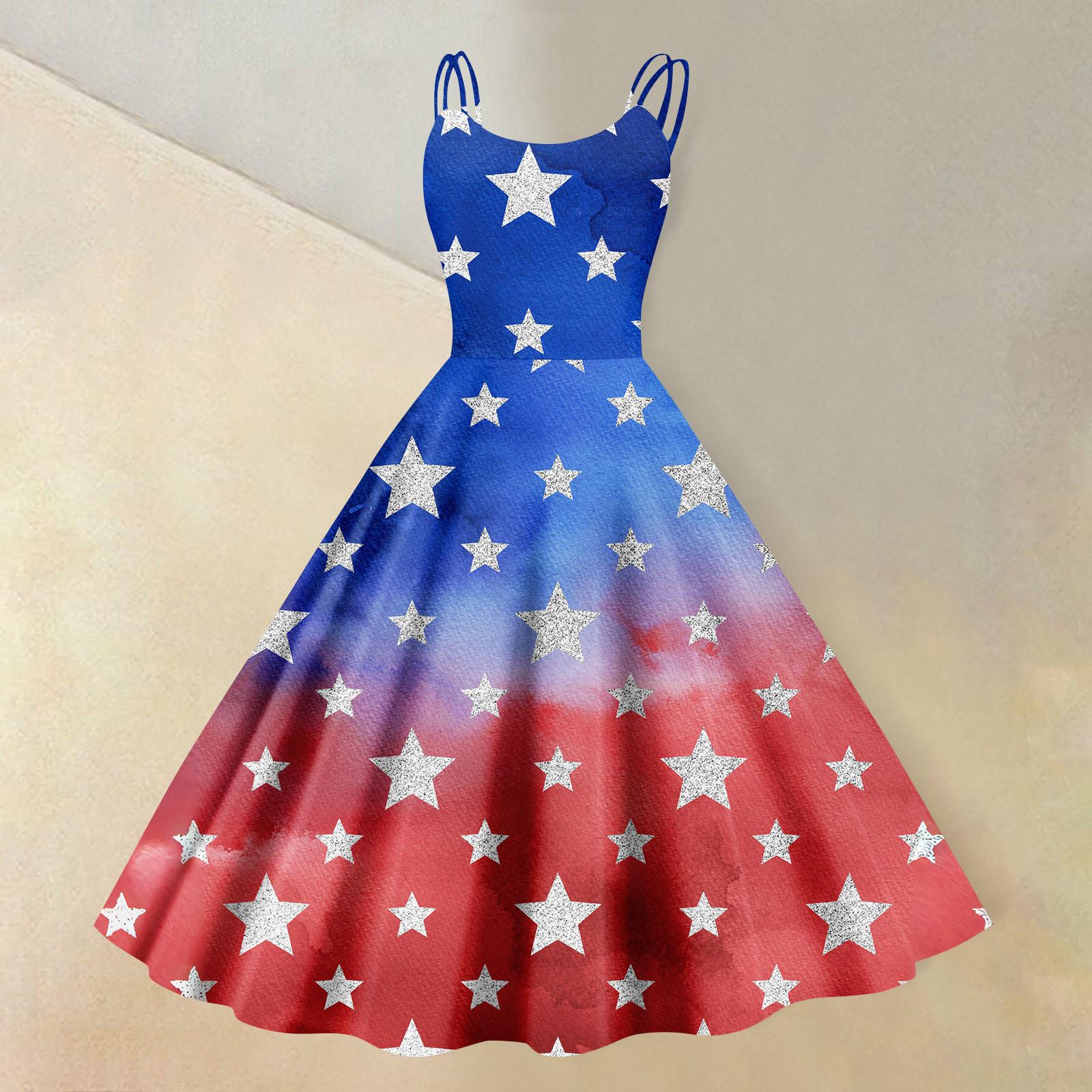 

Жіноча Повсякденна Мода Принт до Дня Незалежності Сексуальна Спідниця з Відкритими Плечима Панк Ретро S