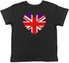 Queen's 70th Platinum Jubilee Flag Heart Childrens Kids T-Shirt Boys Girls Gift