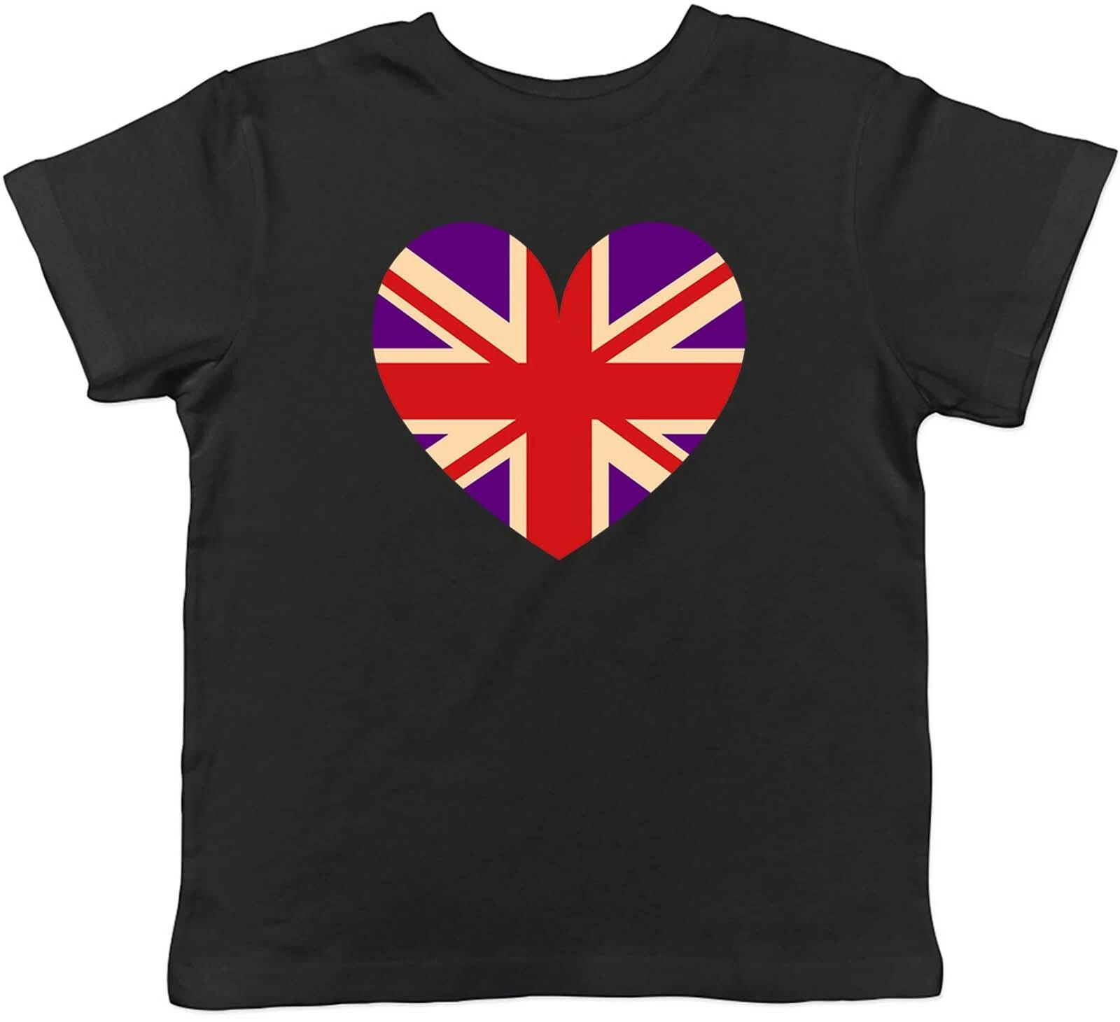 Queen s 70th Platinum Jubilee Flag Heart Childrens Kids T-Shirt Boys Girls Gift 150