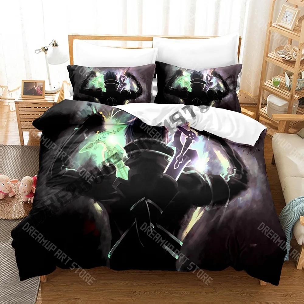 3D Print Sword Art Online Game SAO Bedding Set Single Twin Full Queen King Size Bed Set Adult Kid Bedroom Duvetcover Sets A