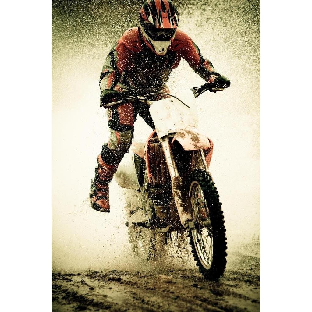 

Tapestry Photograph of a Motorcyclist Spraying Water 75x100 чёрный